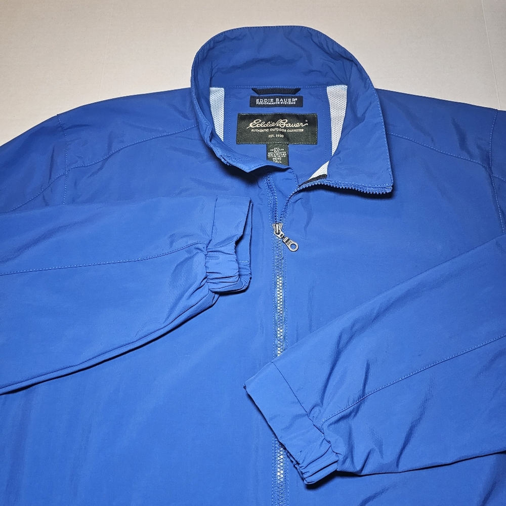 Eddie Bauer Men's Jacket Size XL  Performance Outdoor Athletic Blue Lined Zipper